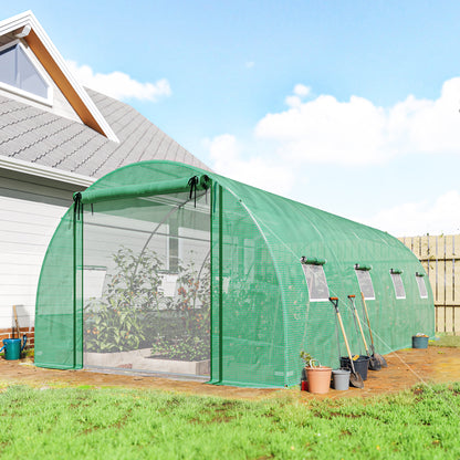 20' x 10' x 7' Walk-In Tunnel Greenhouse with PE Cover