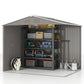 8' x 6' Outdoor Storage Shed, Metal Garden Tool Storage House with Lockable Sliding Doors and Vents for Backyard Patio Lawn, Light Grey
