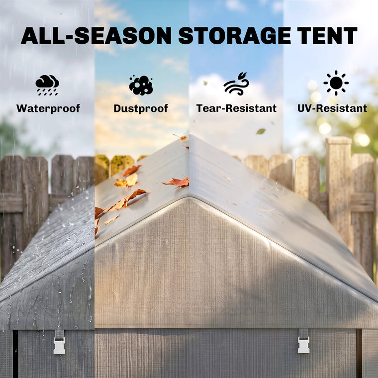 4' x 6' Bike Storage Shed with Roll-Up Door