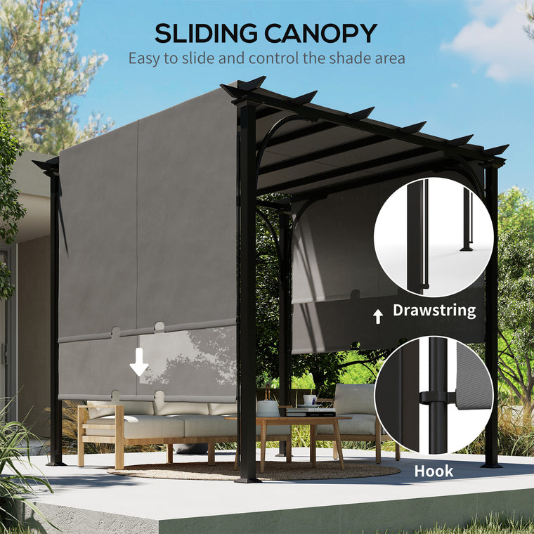 10' x 10' Retractable Pergola with UPF50+ Sun Shade