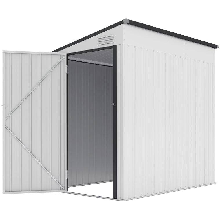 Metal Lean-To Tool Shed with Lockable Door & Air Vents