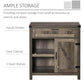 Rustic Barn Door Storage Cabinet Modern Farmhouse Buffet Sideboard for Kitchen & Dining Room Dark Oak