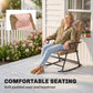 3-Piece Outdoor Foldable Rocking Chair Set, Orange