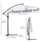 9FT Offset Hanging Patio Umbrella Cantilever Umbrella with Easy Tilt Adjustment, Cross Base and 8 Ribs for Backyard, Poolside, Lawn and Garden, White