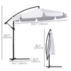 9FT Offset Hanging Patio Umbrella Cantilever Umbrella with Easy Tilt Adjustment, Cross Base and 8 Ribs for Backyard, Poolside, Lawn and Garden, White