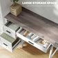 Computer Desk with 3 Drawers, Farmhouse Home Office Desk with File Drawer and Wood Grain Top for Small Spaces, White