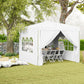 10' x 10' Pop-Up Canopy Tent with Sidewalls, Height-Adjustable, Carry Bag Included, for Outdoor, Garden, Patio, White