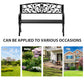50" 2-Seater Garden Bench, Patio Porch Decorative Chair Cast Iron Loveseat Outdoor Furniture for Yard, Lawn, Porch, Black