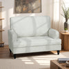 Modern Accent Chair, Leathaire Armchair with Turned Legs and Wide Seat, Single Sofa for Bedroom, Living Room, Cream White