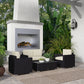 Outdoor Furniture with Table, Wicker Furniture with Loveseat and 2 Chair for Garden, Poolside, Cream