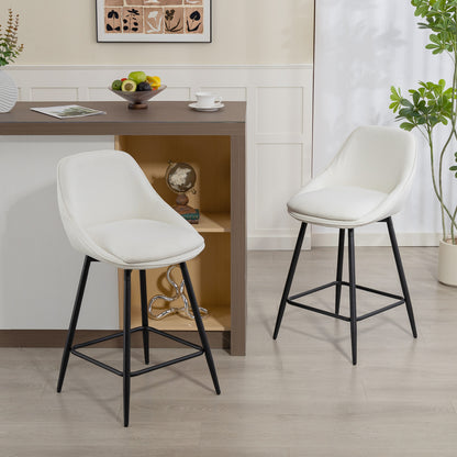 Set of 2 26" Swivel Barstools with Armrests