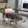 400LBS Massage Office Chair, Executive Office Chair with 6-Point Vibration, Footrest and Lumbar Support, Brown