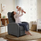 Fabric Recliner Sofa Manual Recliner, Home Theater Seating Single Reclining Sofa Chair with Padded Seat for Living Room, Dark Grey
