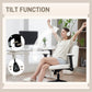 Criss Cross Chair with Flip-up Armrests, Wheels, Wide Office Chair with Adjustable Height, Tilting, Cream White