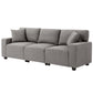 3 Seater Sofa with Storage Pockets, Modern Upholstered Couch with Pocket Springs, Grey