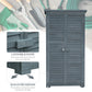 Outdoor Garden Shed, Wooden Tool Storage Shed, 3-Tier Shelves, Asphalt Roof, Shutter Doors, 34.3" x 18.3" x 63", Grey