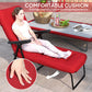 Folding Outdoor Lounge Chair with Cushion, Adjustable Backrest, Reclining Patio Garden Chair with Footrest, Wine Red