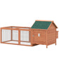 72" Chicken Coop, Wooden Hen House for 2 Chickens, Poultry Cage with Run, Nesting Box, Removable Tray, Waterproof Roof