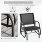 Patio Glider Outdoor Glider Chair with Breathable Mesh Seat & Backrest, Armrests and Metal Frame, Black