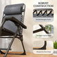 Zero Gravity Chair Set of 2, Folding Reclining Outdoor Lounge Chair with Cup Holder, Headrest, Dark Grey