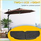 2-Piece Umbrella Weights for Cantilever Parasols with Handles, Heavy Duty Parasol Base Weights for Cross Base, Black