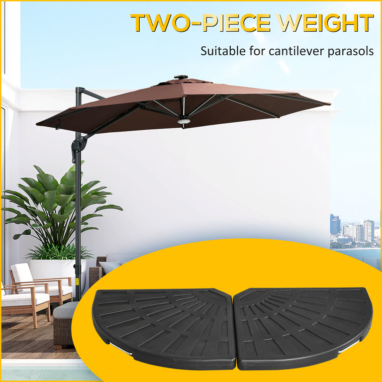 Black 2-Piece Umbrella Weights with Handles
