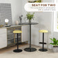High Top Bar Table, Modern Round Dining Table with Painted Top and Steel Base, Bistro Table for 2 People, Black