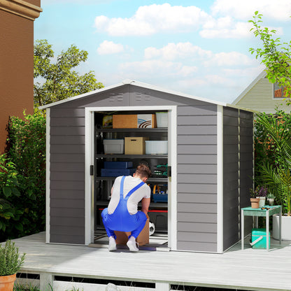 8' x 7' Garden Shed with Lockable Doors and Floor Frame