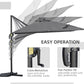 9ft Dark Grey Square Cantilever Umbrella with Cross Base & Tilt