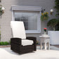 Outdoor Rattan Wicker Lounge Chair with Footrest & Soft Cushion for Patio, Garden, Backyard, Cream White