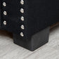 Upholstered Flip Top Storage Bench Fabric Ottoman for Bedroom, Living room, Dark Grey