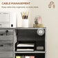 Mobile Printer Stand with Charging Station USB Ports Locking Filing Cabinet for A4 Letter Size Grey