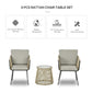 3 Piece Outdoor Patio Bistro Set, Wicker Rattan Furniture with Metal Legs for Garden, Backyard, Light Grey