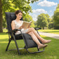 Folding Garden Chair, Reclining Zero Gravity Chair, Sun Lounger with Cushion and Headrest, Black