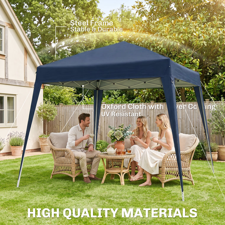 8' x 8' Blue Pop-Up Party Tent with Carrying Bag