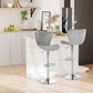 Set of 2 Counter Height Bar Stools Swivel Stool Height Adjustable Bar Chairs with Footrest for Kitchen Dining Home Pub, Grey