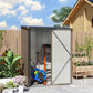 5' x 3' Outdoor Storage Shed, Steel Garden Shed with Single Lockable Door, Tool Storage Shed for Backyard, Brown