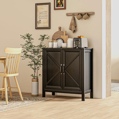 Sideboard Buffet with Barn Door and Shelves