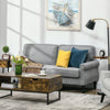 Stylish Midback Double Sofa with Sponge Padding, 2 Seater Sofa Couch, with Rubber Wood Leg, Grey
