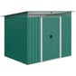 6' x 8.5' Outdoor Metal Garden Shed Utility Tool Storage Steel Backyard House, Dark Green