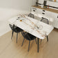 Modern Dining Chairs Set of 4, Plastic Kitchen Chairs with Hollow Backrest and Metal Legs for Living Dining Room, Black