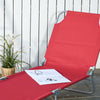 Wine Red Folding Chaise Lounge with Mesh Fabric