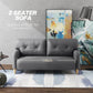 58" 2 Seat Sofa, Modern Love Seats Furniture, Upholstered 2 Seater Couch, Solid Wood Frame, Grey