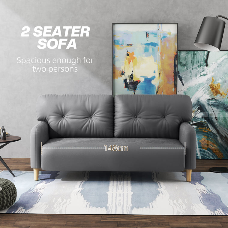 58" Loveseat Sofa with Wood Frame - Grey
