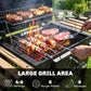 20" Charcoal BBQ Grill Barbecue on Wheels with Adjustable Charcoal Pan, Spacious Cooking Area, 3 Shelves, Thermometer