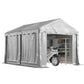 Portable Shed, Outdoor Storage Shed Tent with Roll-up Zipper Door and Removable Sidewalls, Light Grey