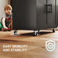 Kitchen Island with Storage, Rolling Kitchen Cart with Foldable Drop Leaf, Power Outlet and USB Ports, Black