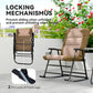 Folding Rocking Chair Set of 2 Padded Rockers with Armrest, Light Grey