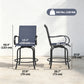 Outdoor Bar Stools Set of 2, 360° Swivel Bar Height Chairs, 26.8" x 29.5" x 48.4", Tan