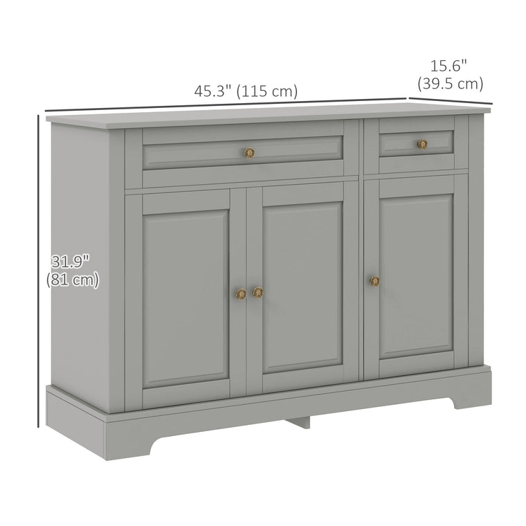 Sideboard Buffet Cabinet with 2 Drawers - Grey